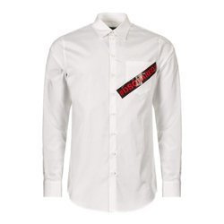 DSQUARED2 S74DM0231 Herren Men Hemd Shirt Langarm Slim Fit Weiß White