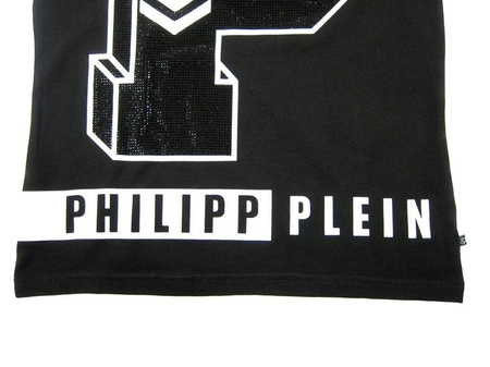 PHILIPP PLEIN "College Plein" Herren Men Luxury T-Shirt # Air Force Plein Black