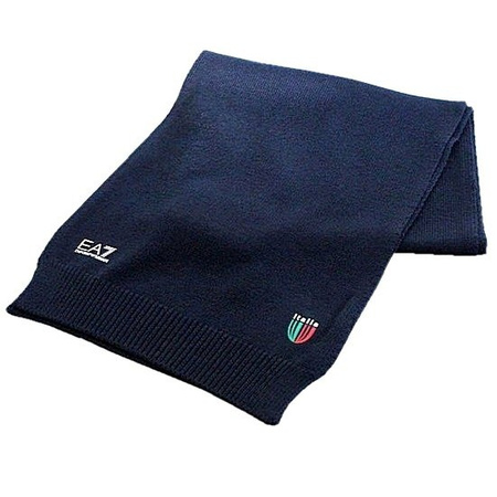 EMPORIO ARMANI EA7 Damen Women Unisex Herren Men Schal Scarf Blau Made in Italy