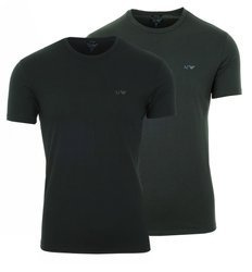 ARMANI JEANS 2er Pack Herren Men T-Shirt Kurzarm Schwarz/Graphit Rundhals 22BE