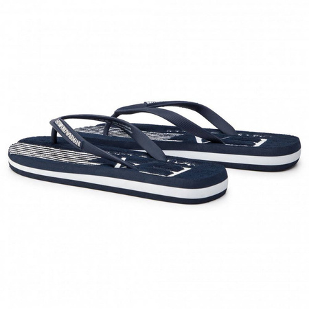 EMPORIO ARMANI EA7 Herren Men Flip Flops Zehentrenner Sandals Dunkelblau Navy