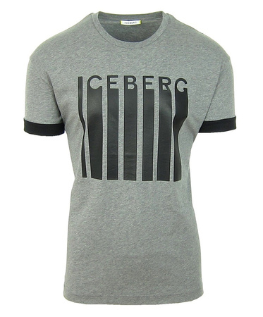 ICEBERG Herren Men T-Shirt Kurzarm Grau Grey Logo Print