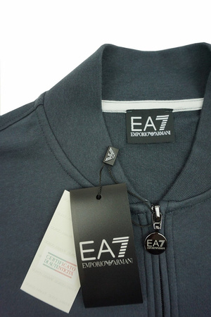 EMPORIO ARMANI EA7 3YPM81 Herren Men Sweatshirt Sweatjacke Anthracite Grau/Blau