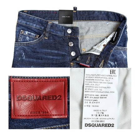 DSQUARED² S74LB0027 Herren Men Clement Jeans Hose Denim Blau Blue Made in Italy