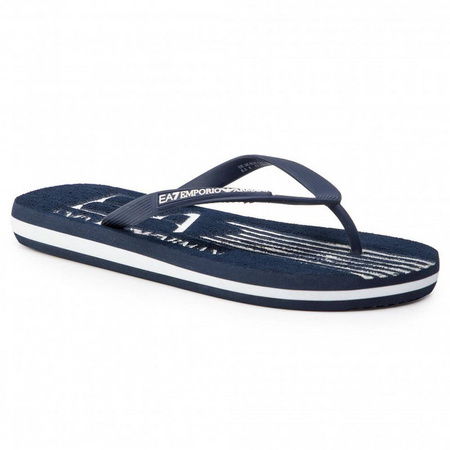 EMPORIO ARMANI EA7 Herren Men Flip Flops Zehentrenner Sandals Dunkelblau Navy