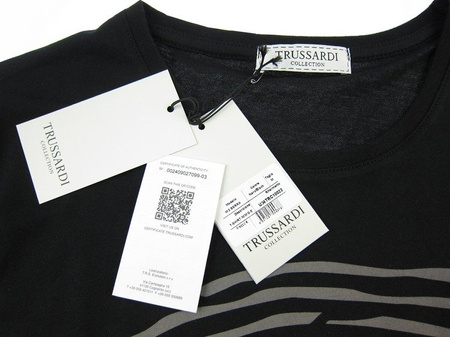 TRUSSARDI Collection M2 Berra Herren Men T-Shirt Kurzarm Schwarz Black Neu New