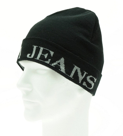 ARMANI JEANS Herren Men Mütze Haube Beanie Hat Schwarz Black Made In Italy