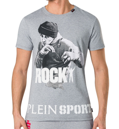 PLEIN SPORT "Rock" Herren Men Luxury T-Shirt Grau Grey Rocky Motiv