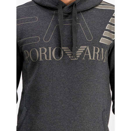 EMPORIO ARMANI EA7 Herren Men Kapuzenpullover Hoodie Sweatshirt SLIM FIT Grau