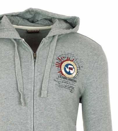 NAPAPIJRI Bandy Herren Men Kapuzenpullover Hoodie Sweatjacke Sweatshirt Grau