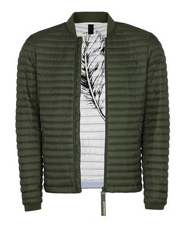 EMPORIO ARMANI Herren Men Daunen Stepp Jacke Jacket Extra Slim Grün