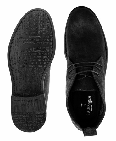 TRUSSARDI Herren Schnürstiefelette Halbschuhe Leder Made in Italy Black