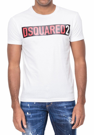 DSQUARED2 S74GD0479 Herren Men T-Shirt Kurzarm Weiß White Slim