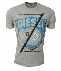 DIESEL T-Shielded Herren Men Kurzarm T-Shirt Grau Grey