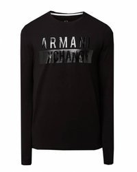 ARMANI EXCHANGE Herren Men Langarmshirt Longsleeve Schwarz Black