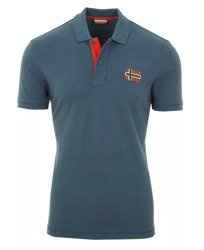 NAPAPIJRI Elec Herren Men Polo T-Shirt Poloshirt Blau Blue