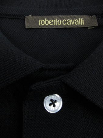 ROBERTO CAVALLI FSR602KB005 Herren Men Poloshirt T-Shirt Schwarz Black