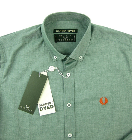 FRED PERRY Herren Men Hemd Shirt Grün Green Made in Italy