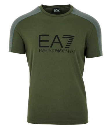 EMPORIO ARMANI EA7 Herren Men T-Shirt Kurzarm Logo Slim Fit Grün Grau