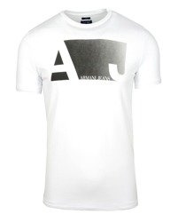 ARMANI JEANS 7V6T5C Herren Men Kurzarm T-Shirt  Rundhals Slim Figurbetont Weiß