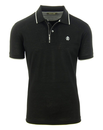 ROBERTO CAVALLI FSR687JD064 Herren Men Polo T-Shirt Poloshirt Schwarz Black