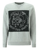 DIESEL S-Samuel Herren Men Pullover Sweatshirt Indianer Kopf Grau Grey