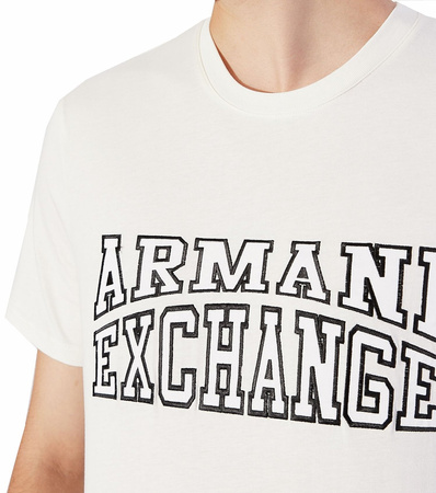 ARMANI EXCHANGE Herren Men T-Shirt Kurzarm Logo Weiß