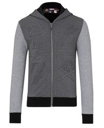 PLEIN SPORT "Simon" Herren Men Kapuzenpullover Hoodie Sweatjacket Grau Grey 
