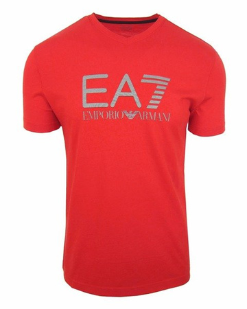 EMPORIO ARMANI EA7 273205 5P237 Herren Men T-Shirt Kurzarm Logo Rot Red V-Neck