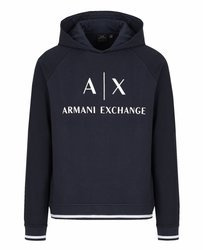 ARMANI EXCHANGE AIX Herren Men Kapuzenpullover Hoodie Sweatshirt Dunkelblau Navy