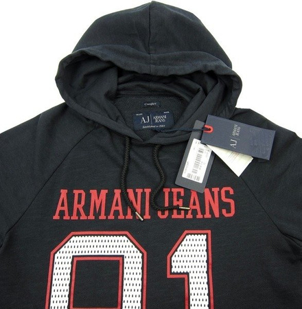 ARMANI JEANS A6M39  Herren Men Kapuzenpullover Hoodie Sweatshirt Blau Navy Logo
