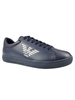 EMPORIO ARMANI  Herren Men Schuhe Shoes Sneaker Logo Leder Blau