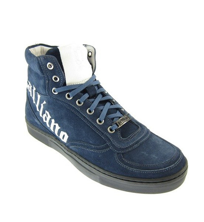 JOHN GALLIANO Herren Men Schuhe High Top Sneaker Shoes Leder Leather Dunkelblau