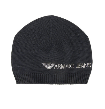 ARMANI JEANS Damen Women Winter Mütze Haube Hat Beanie Dunkelblau Navy