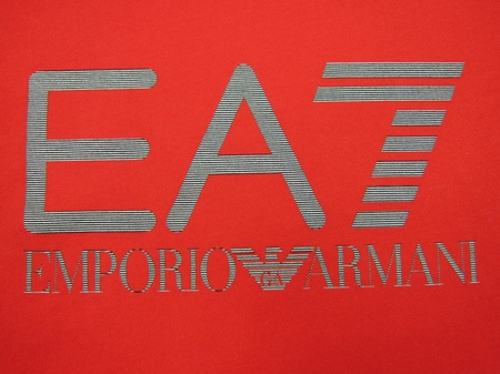 EMPORIO ARMANI EA7 273205 5P237 Herren Men T-Shirt Kurzarm Logo Rot Red V-Neck