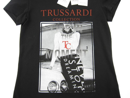 TRUSSARDI Collection  T.Truss.Mo Damen Women T-Shirt Schwarz Black Made in ITALY