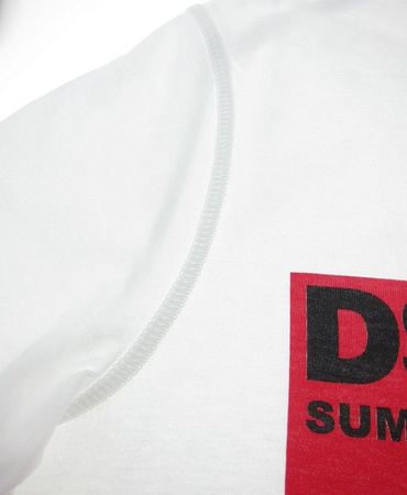 DSQUARED2 S71GD0354 Herren Men T-Shirt Kurzarm Weiß White Made in Italy Slim Fit