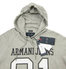 ARMANI JEANS A6M39 Herren Men Kapuzenpullover Hoodie Grey Grau Logo Sweatshirt