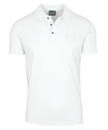 EMPORIO ARMANI EA7 Herren Men Polo T-Shirt Poloshirt Slim Fit Weiß White