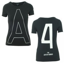 ARMANI JEANS C5H54 Damen Women T-Shirt Dunkelblau-Navy Zahl 4 Hinten