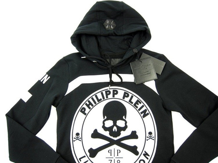 PHILIPP PLEIN "the boss" Herren Men Luxury Kapuzenpullover Hoodie Schwarz Black