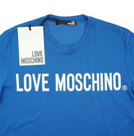 LOVE MOSCHINO Herren Men T-Shirt Kurzarm Blau Blue