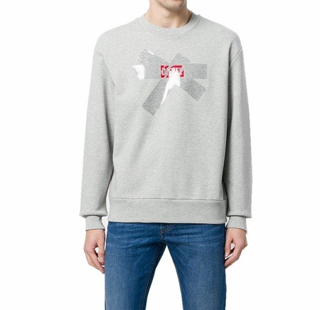 DIESEL S-BAY-SA Herren Men Pullover Sweatshirt Oversized Look Grau