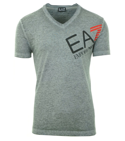 EMPORIO ARMANI EA7 3YPT99 Herren Men T-Shirt Kurzarm Logo V-Neck Grau