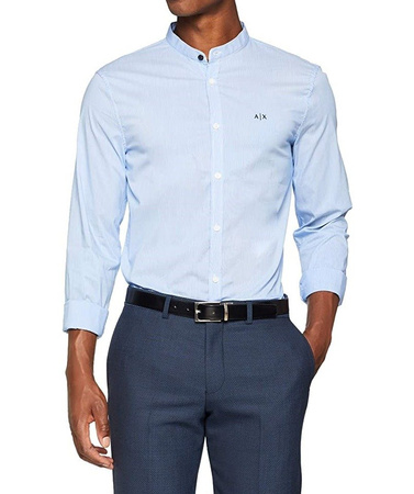 ARMANI EXCHANGE Herren Men Hemd Shirt Langarm SLIM FIT Blau