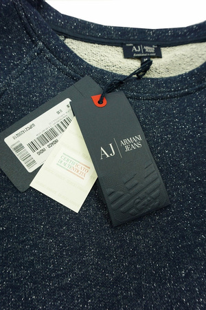 ARMANI JEANS Z5M21 Damen Women Sweatshirt Pullover Dunkelblau/Silber 