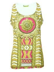 VERSACE JEANS B2HNB7K1 Top T-Shirt Tanktop Damen Women Gold/Weiß