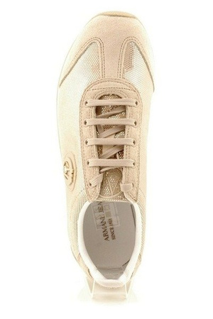 ARMANI JEANS AJ0982 V5502 13 Damen Women Sneaker Halbschuhe Shoes Beige Gold