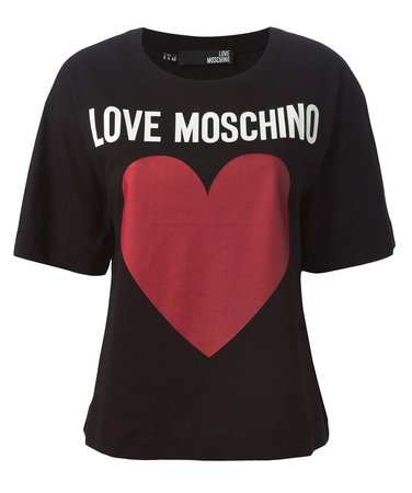 LOVE MOSCHINO Damen Women T-Shirt Kurzarm Schwarz Black