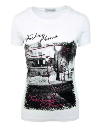 TRUSSARDI Collection Abetone Damen Women T-Shirt Weiß White Fashion Avenue Neu